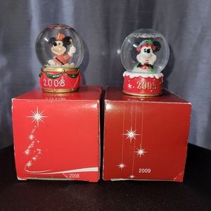 2008 and 2008 Mickey Mouse JCP exclusive mini snow globes